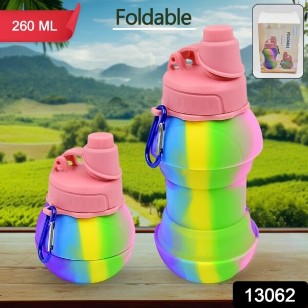 Flexible Collapsible Silicone Sports Water Bottle (260 ML / 20 CM Folding) - Image 3