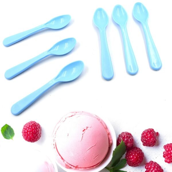 Food Plastic Spoon Set, Plastic Table Spoon Set Plastic Tea Spoon, Coffee with - Image 3