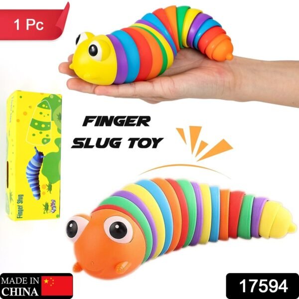 3D Rainbow Color Plastic Slug Fidget Toys, Stress Relieving Toy, Sensory Slug - Image 2