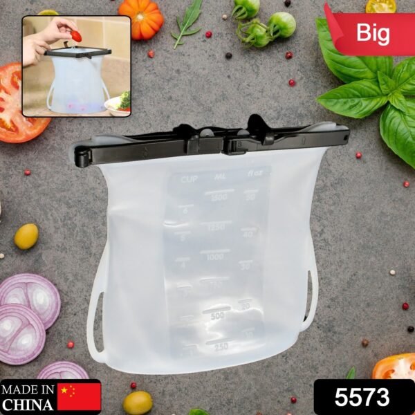 Reusable Silicone Food Storage Bag Set Leakproof Lock Reusable Flat Bottom - Image 2