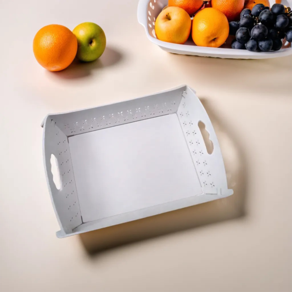 Foldable Plastic Serving Tray - Portable with Handle for Kitchen & Dining (1pc) - Image 5
