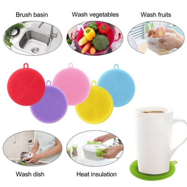 Silicone Dish Scrubber Sponge Mildew Free, Non Stick, Heat Resistant - Image 3