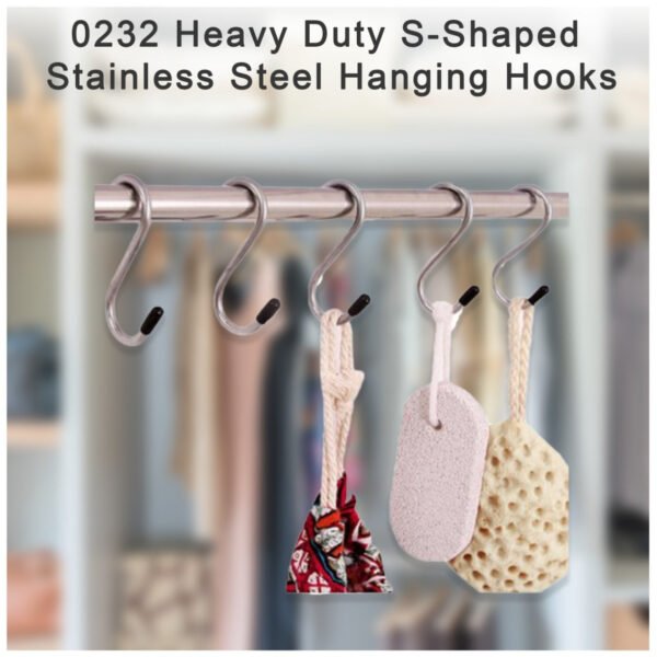 Heavy Duty S-Shaped Stainless Steel Hanging Hooks - 5 pcs - Image 3