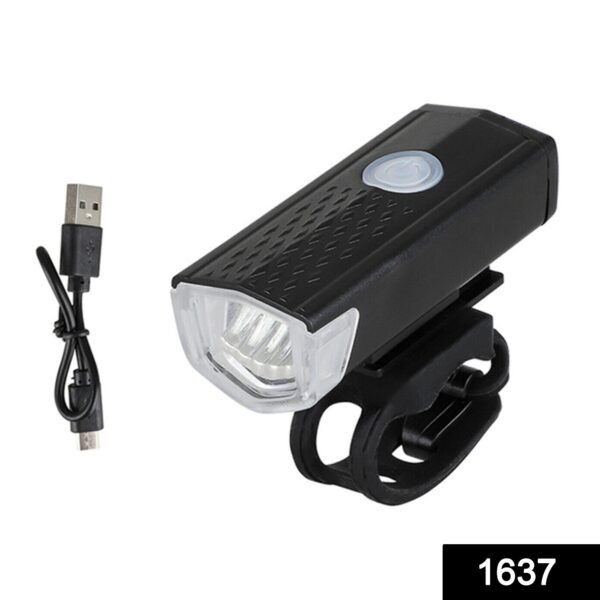 USB Rechargeable 400 Lumen Bicycle Front Headlight Light Set - Image 2