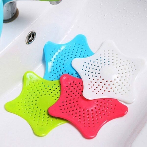 Silicone Star Shaped Sink Filter Bathroom Hair Catcher Drain Strainers for Basin - Image 3