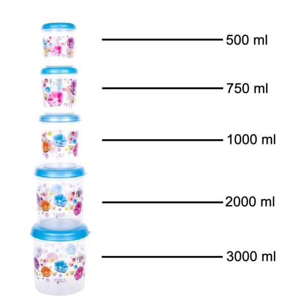 Plastic Transparent Container Air Tight Dabba Set (3000ml, 2000ml, 1000ml, - Image 5