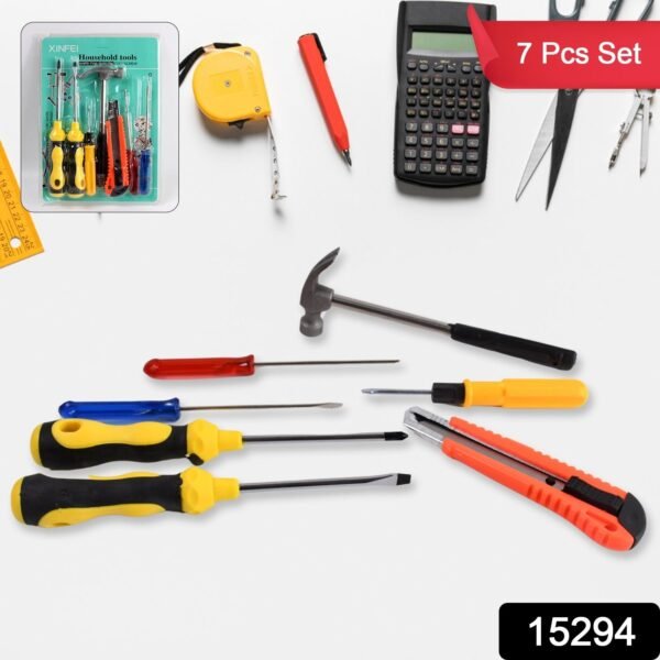 7 Pcs Hand Tool Kit and Magnetic Wristband for Holding Screws, Bolts, Drill Bits - Image 2