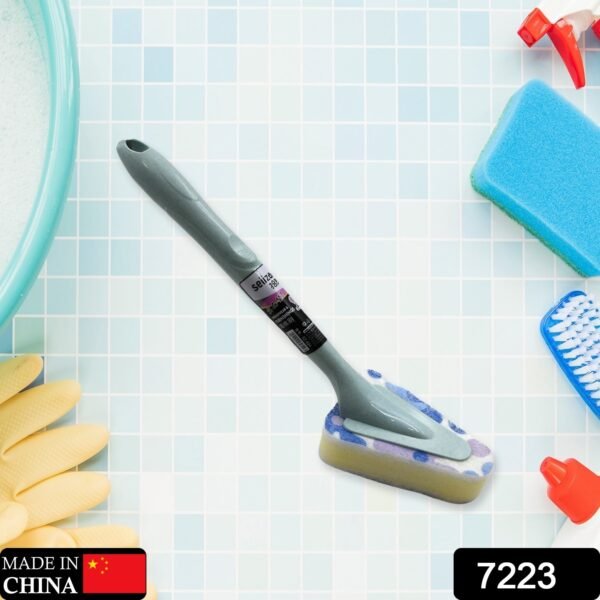 Triangular Sponge Brush ? Long Handle Multipurpose Kitchen & Bathroom Cleaning - Image 2