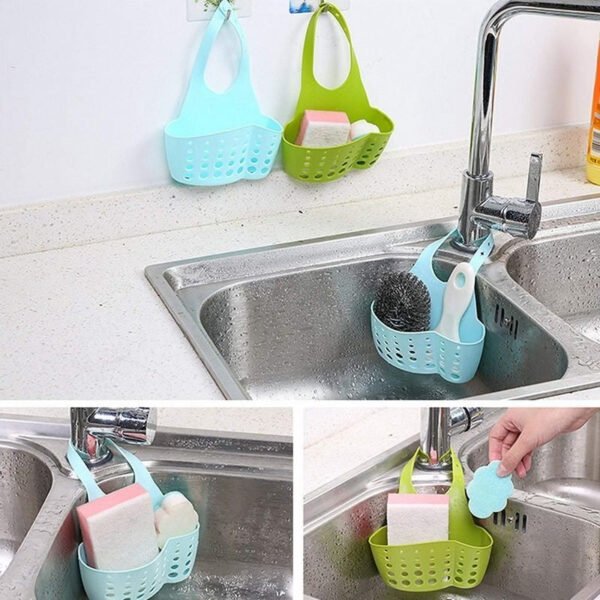 Adjustable Kitchen Bathroom Water Drainage Plastic Basket / Bag with Faucet - Image 5
