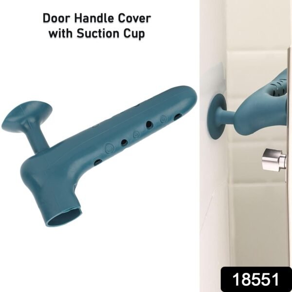 Silicone Door Handle Cover with Suction Cup (1 Pc / Mix Color) - Image 2