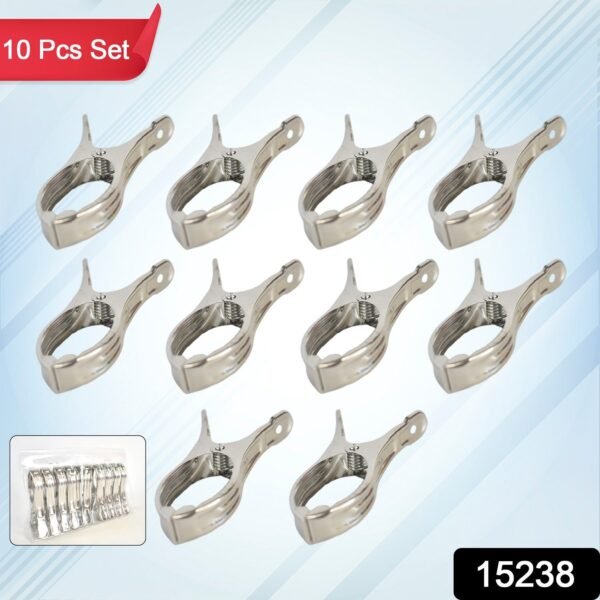 Stainless Steel Clothes pins Beach Towel Clips (10 Pcs Set) - Image 2