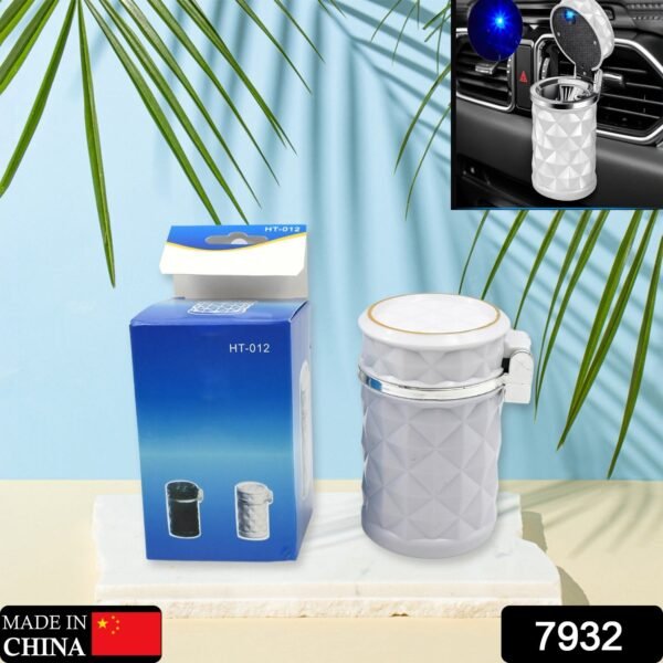 Car Cupholder LED Ashtray ? Portable with Blue Light, Lid & Waste Bin, - Image 2