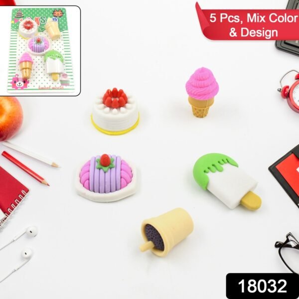 3D Mix Design Fancy & Stylish Colorful Erasers, Mini Eraser Creative Cute - Image 2