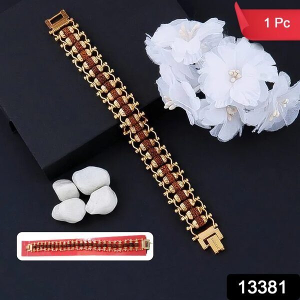 Golden Modern Rudraksha Bracelet (1 Pc) - Image 2