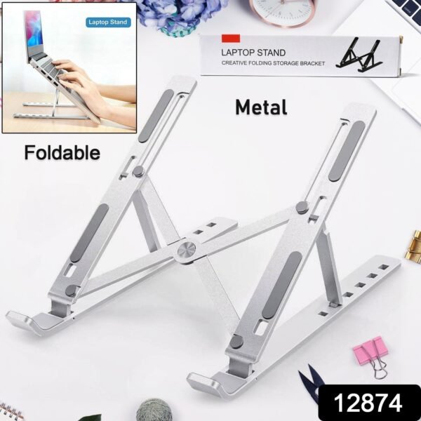 Metal Portable Laptop Stand ? 6-Angle Adjustable Riser for Laptops, Phones & - Image 2