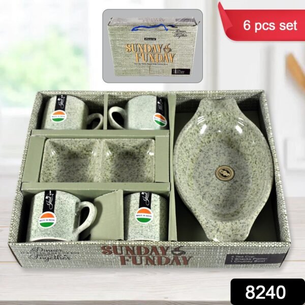 Sunday Funday 6-Piece Tea Set ? Platter & Dual Bowl - Image 2