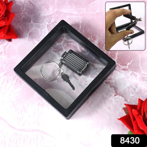 Suitcase Shape Nail Clipper Keychain With Key & 3D Floating Frame Display Case - Image 2