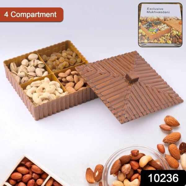 Plastic Multipurpose Dry Fruit Chocolates Mouth Box (1 Pc) - Image 2