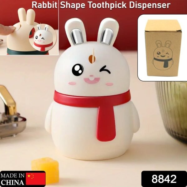 Rabbit Shape Toothpick Dispenser Pressing Small Size Accessory Durable Red | - Image 2
