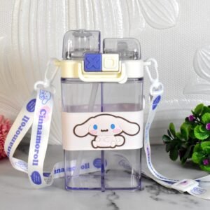 2in1 Dual Compartment Water Bottle with Straw and Adjustable Shoulder Straps (1