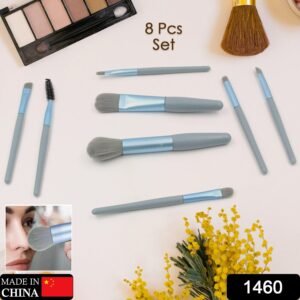 8-Piece Mini Makeup Brush Kit ? Portable Premium Synthetic Set with Case (Mix