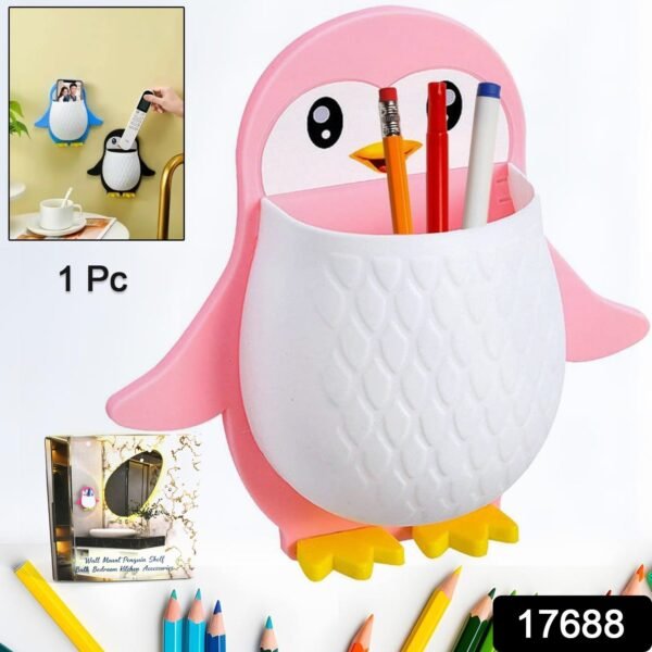 Penguin Storage Box, Adhesive Remote Case, Electric Toothbrushes Holder, - Image 2