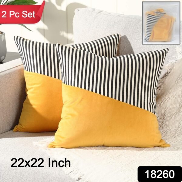 Decorative Pillow Covers Cushion Cases Soft Cotton (22  x  22 Inch / 1 Pair / 2 - Image 2