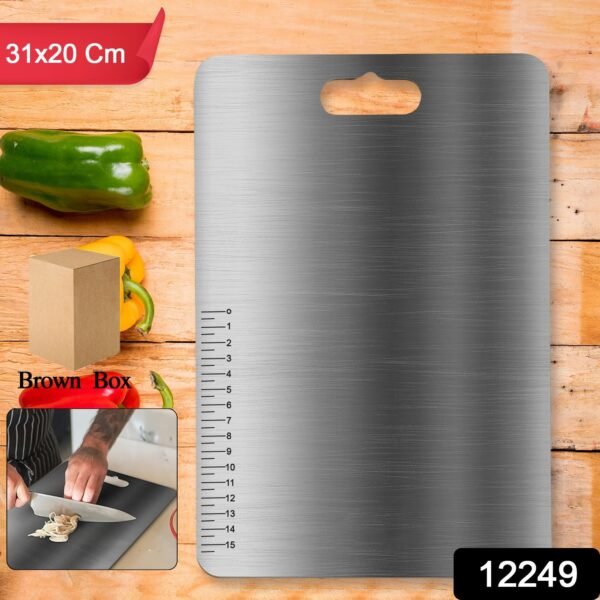 Stainless Steel Vegetable & Fruit Cutting Chopping Board (31 x 20 Cm / 1 Pc) - Image 2