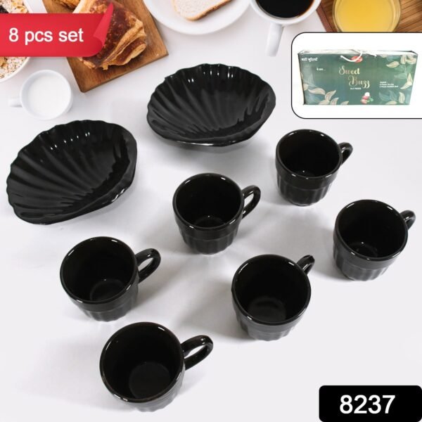 Sweet Buzz 8-Piece Seashell Ceramic Cup Set ? Ideal for Home & Gifts - Image 2