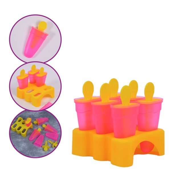 Kulfi Maker Moulds Set Plastic Homemade Kulfi Mould 6pcs Set For Freezer Use - Image 3