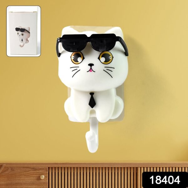 Cat Hook for Wall, Cute Cat Key Hook with Sunglasses (1 Pc) - Image 2