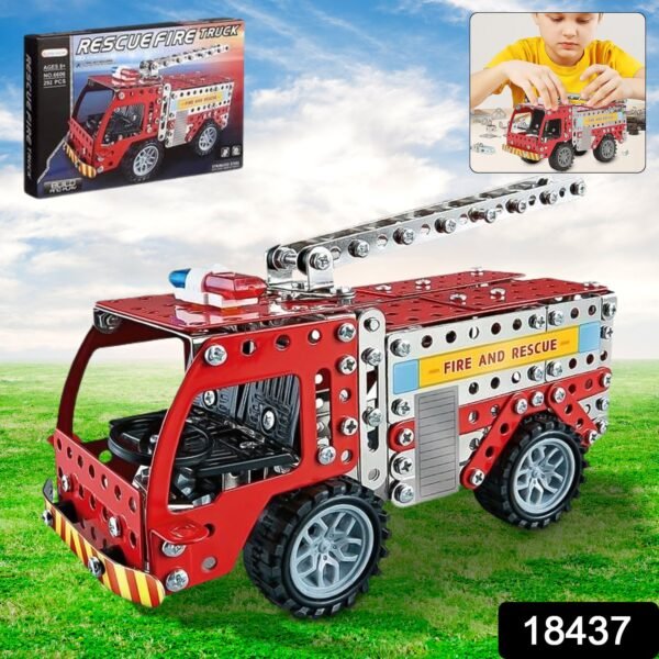 Metal DIY Fire Truck Building Blocks for Kids (Fire Truck / 292pcs of truck - Image 2