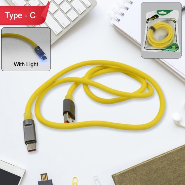 Type C data cable Fast Charging With Light (1 Mtr. / 1 Pc) - Image 4