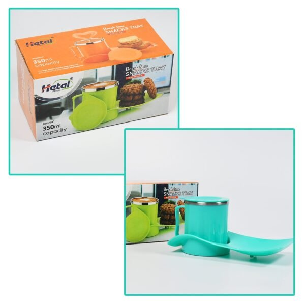 Snack Tray with 350ml Steel Cup for Kids & Home Use - Image 2